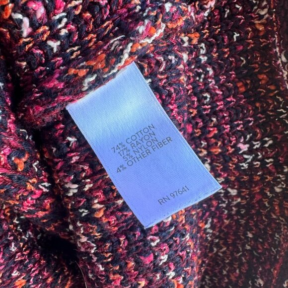 J. Jill Burgundy Multi Tweed Long Sleeve Sweater Women's Size M. - Picture 4 of 9